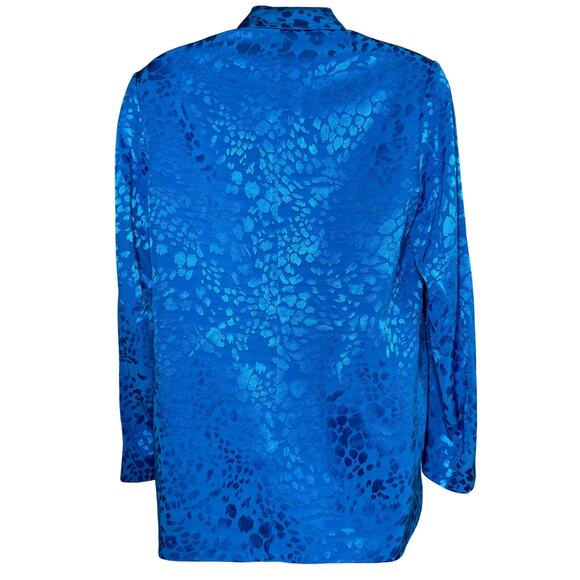 🧿 ZARA Blue Leopard Jacquard Blazer – XS (Oversized, NWT!) - Picture 6 of 10